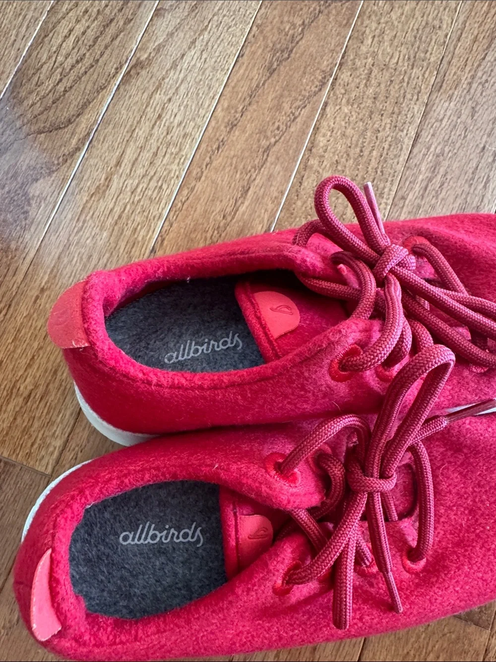 allbirds Red Knit Lace-Up Women's Sneakers